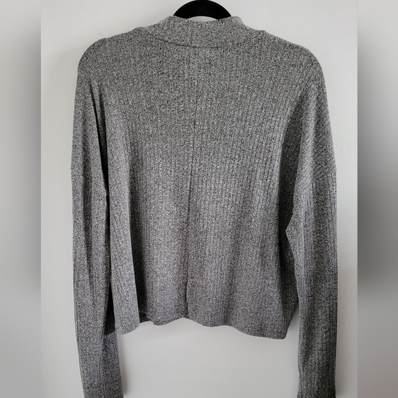 SWS Essentials mock neck shirt, long sleeve, gray - large - Picture 3 of 5